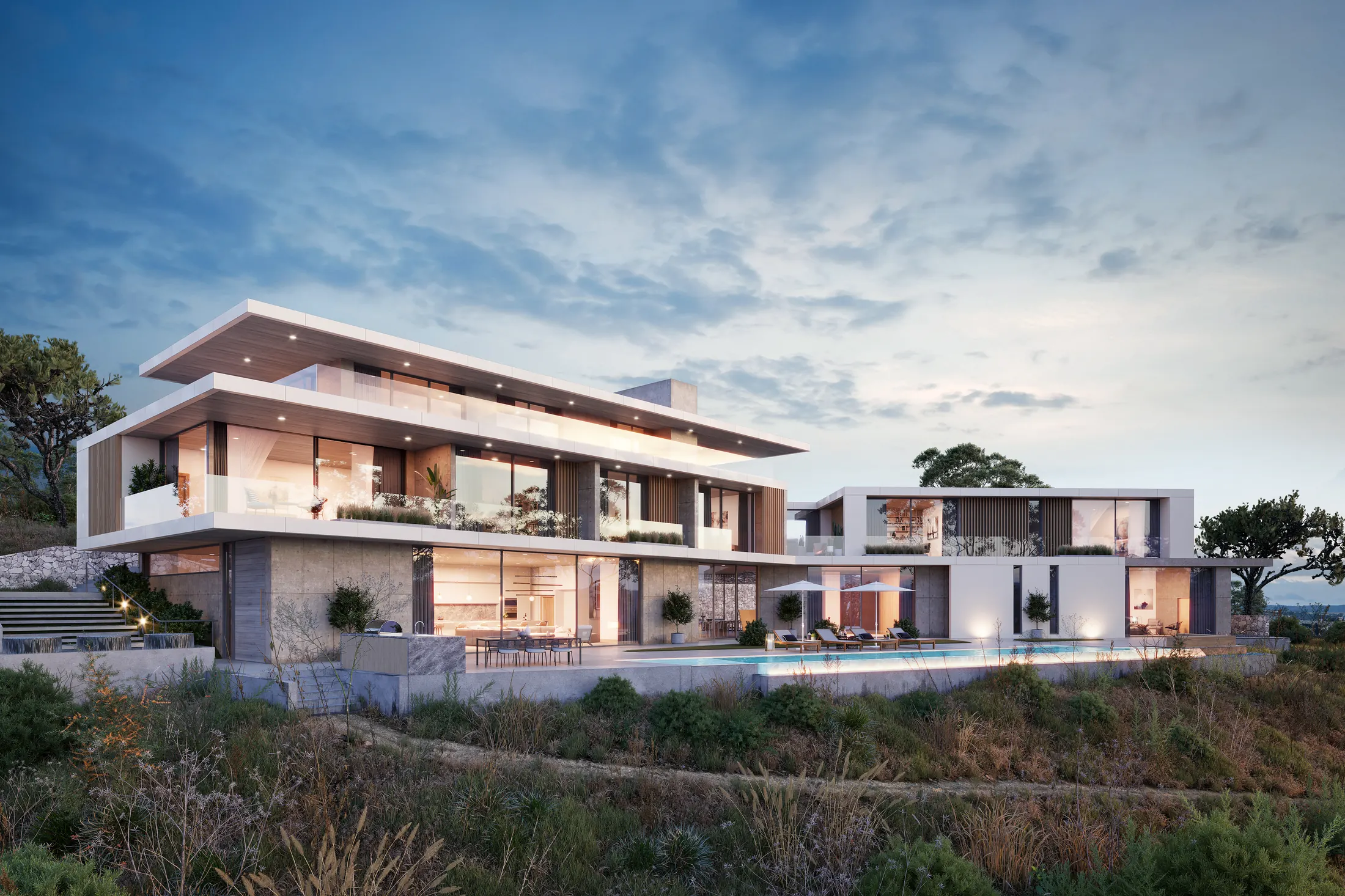 Arquitectura de una propiedad inmobiliaria de lujo